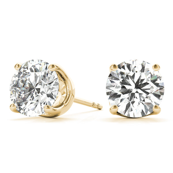 D/VVS Lab-Grown Diamond Stud Earrings For Women, Round Brilliant Cut Martini Prong Setting