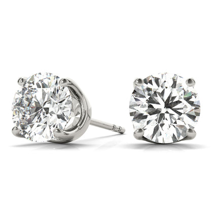 D/VVS Lab-Grown Diamond Stud Earrings For Women, Round Brilliant Cut Martini Prong Setting