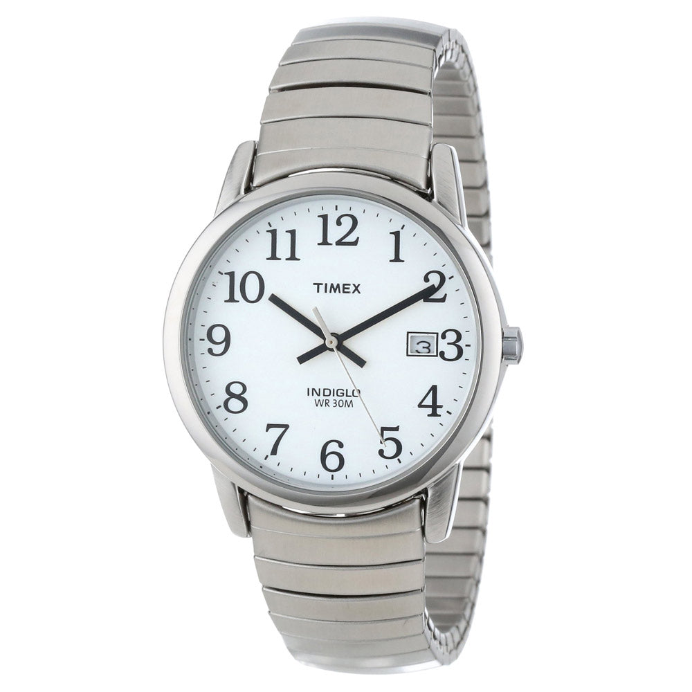 Timex Mens Easy Reader Watch with Stainless Steel Expansion Band - T2H451