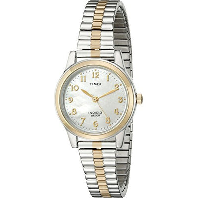 Timex Ladies Classic Quartz Watch with Two-Tone Stainless Steel Bracelet - T2M828