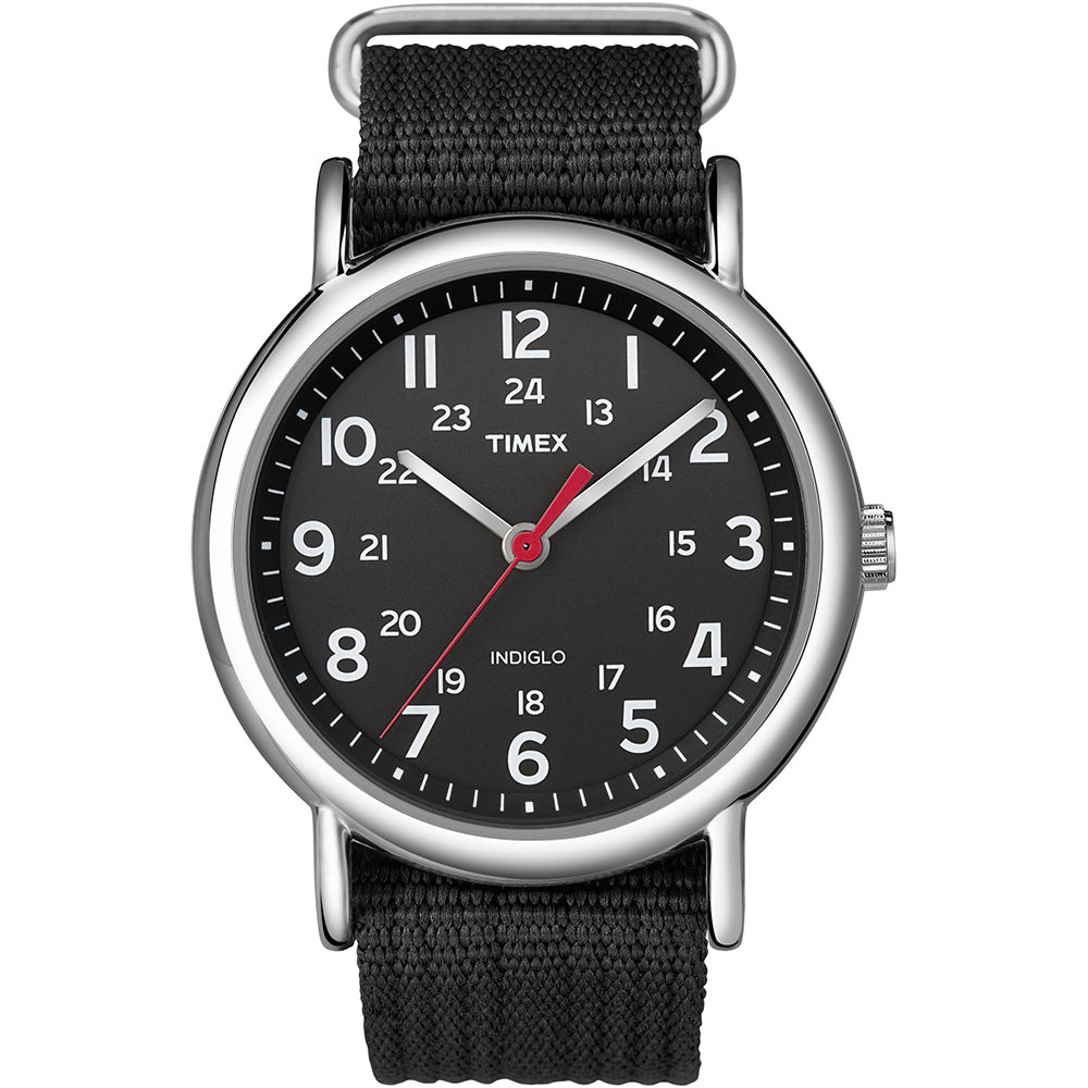 Timex Unisex Weekender Watch with Black Fabric Strap - T2N647