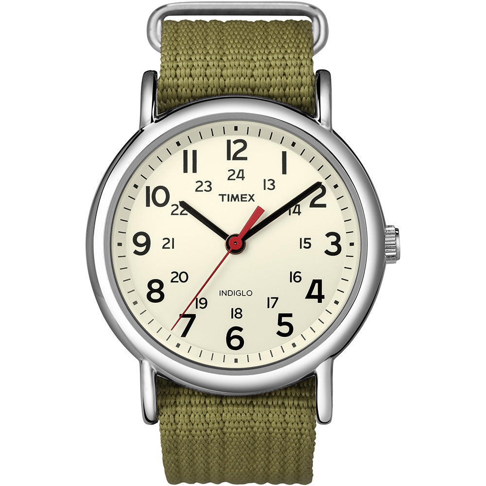 Timex Unisex Weekender Watch with Olive Fabric Strap - T2N651