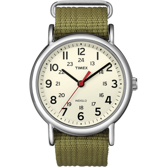 Timex Unisex Weekender Watch with Olive Fabric Strap - T2N651