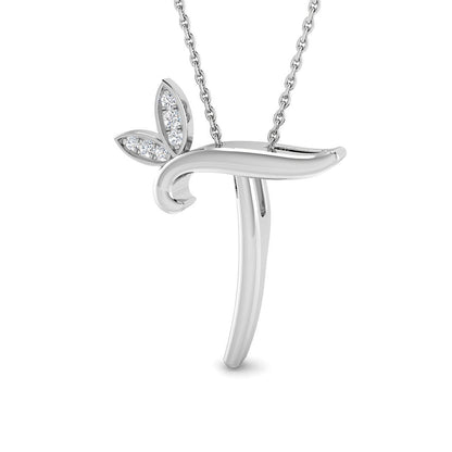 Exquisite Gold Diamond Butterfly Initial Pendant