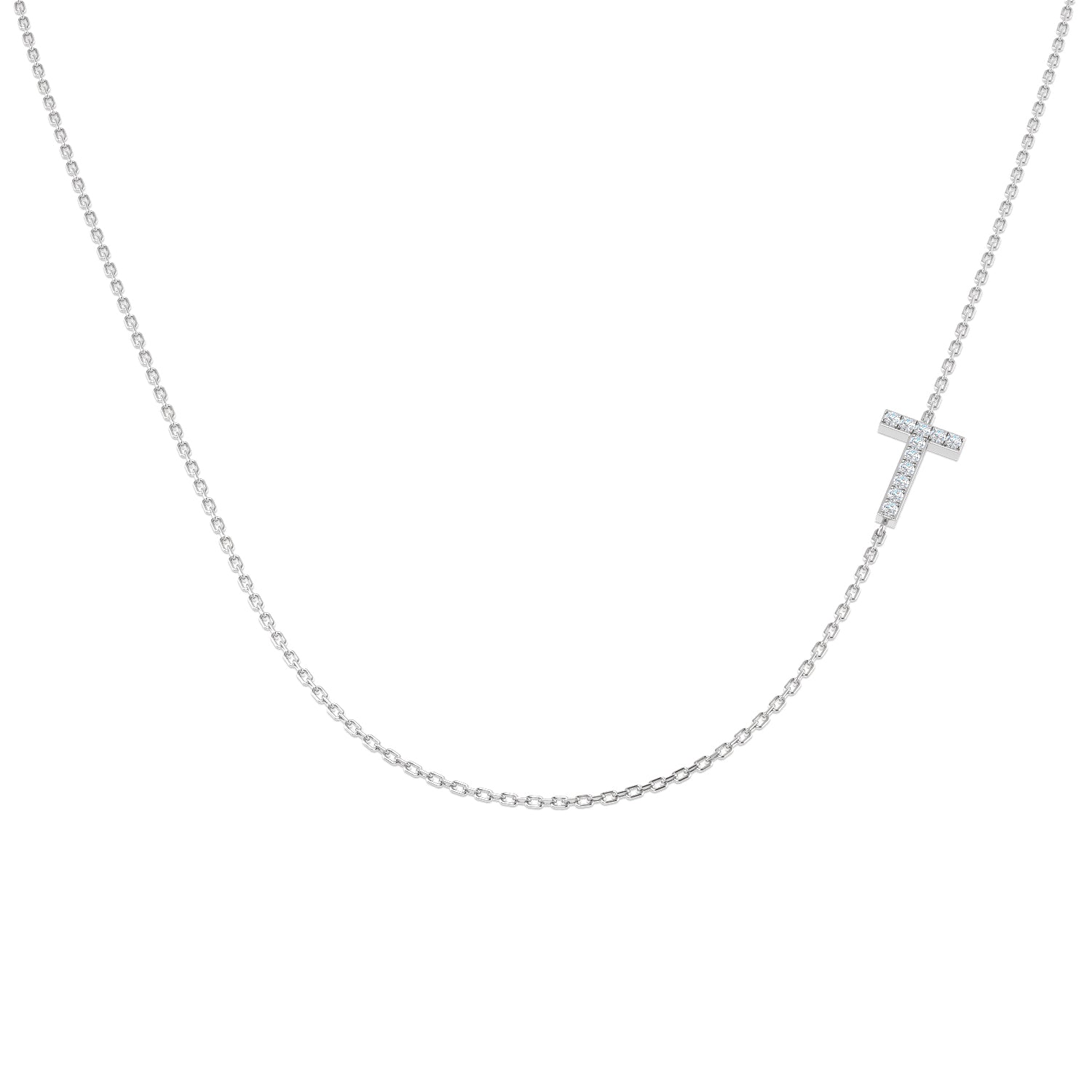 Diamond Sideways Initial  Necklace