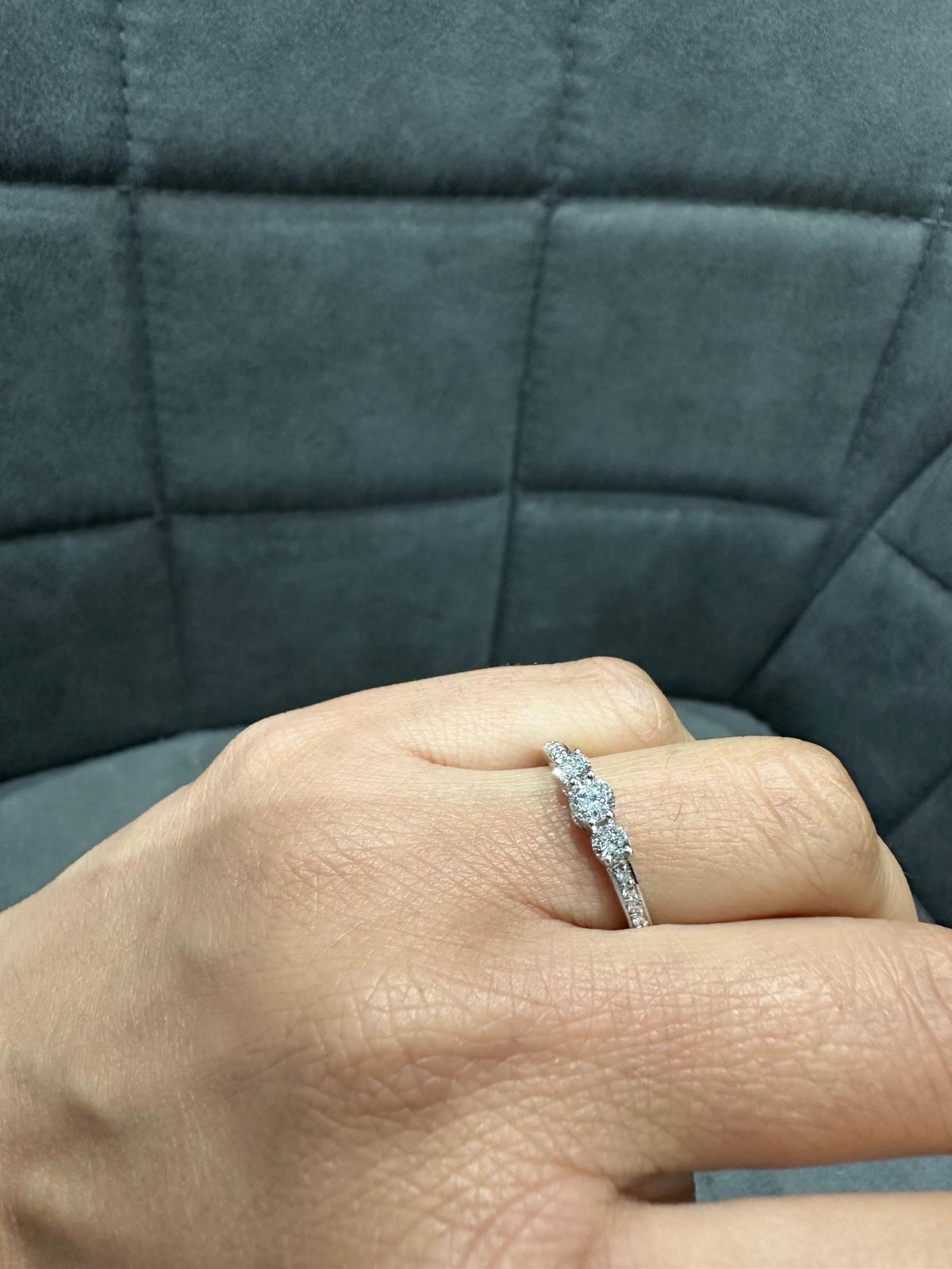 Three Stone Prong Set Lab Diamond Ring Perfect for Anniversary Gifts - in 925 Silver