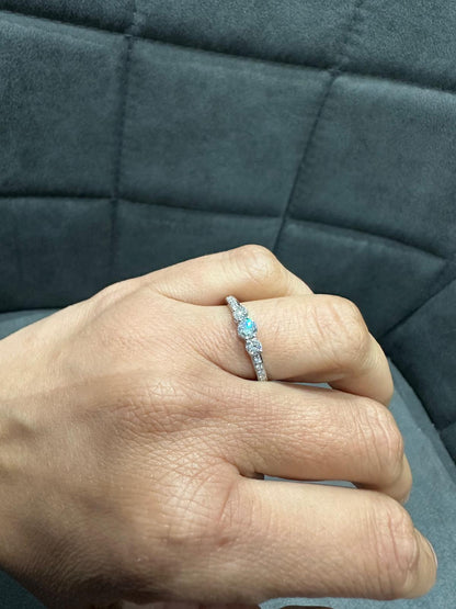 Three Stone Prong Set Lab Diamond Ring Perfect for Anniversary Gifts - in 925 Silver