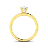 Timeless cushion cut diamond solitaire engagement ring in yellow gold with natural or lab grown diamond from 0.50 to 3.00 carat