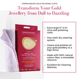 Connoisseurs Gold Jewellery Polishing Cloth – Ultra-Soft Anti-Tarnish Cleaning Cloth for Gold & Watches