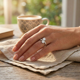 9K White Gold Round Cut Natural Diamond Two-Stone Ring – Toi et Moi Style | 0.50ct - 0.75ct