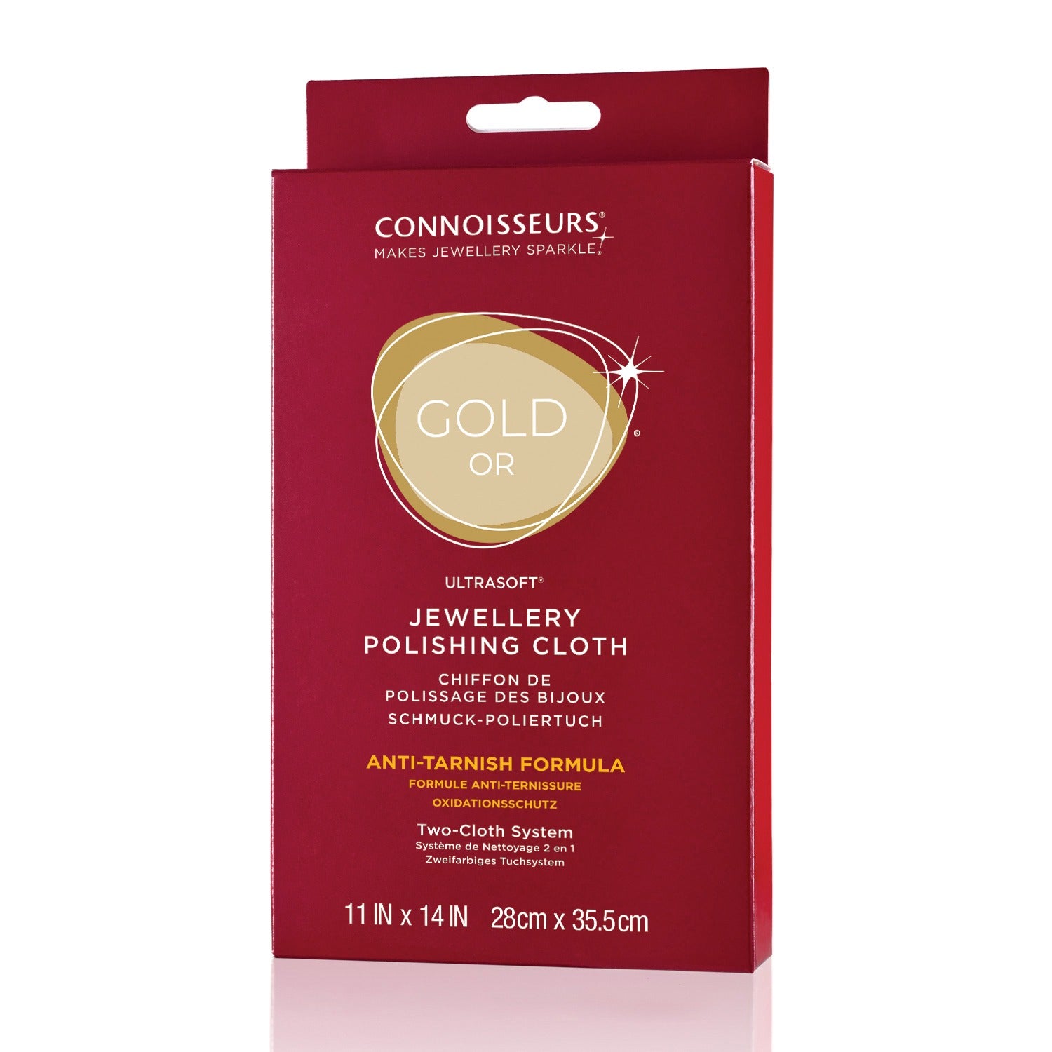 Connoisseurs Gold Jewellery Polishing Cloth – Ultra-Soft Anti-Tarnish Cleaning Cloth for Gold & Watches