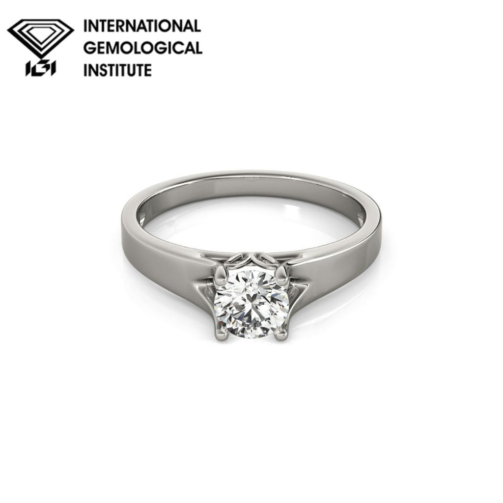 IGI Lab Grown Round Cut Diamond Four prong Engagement Ring Gift Her.