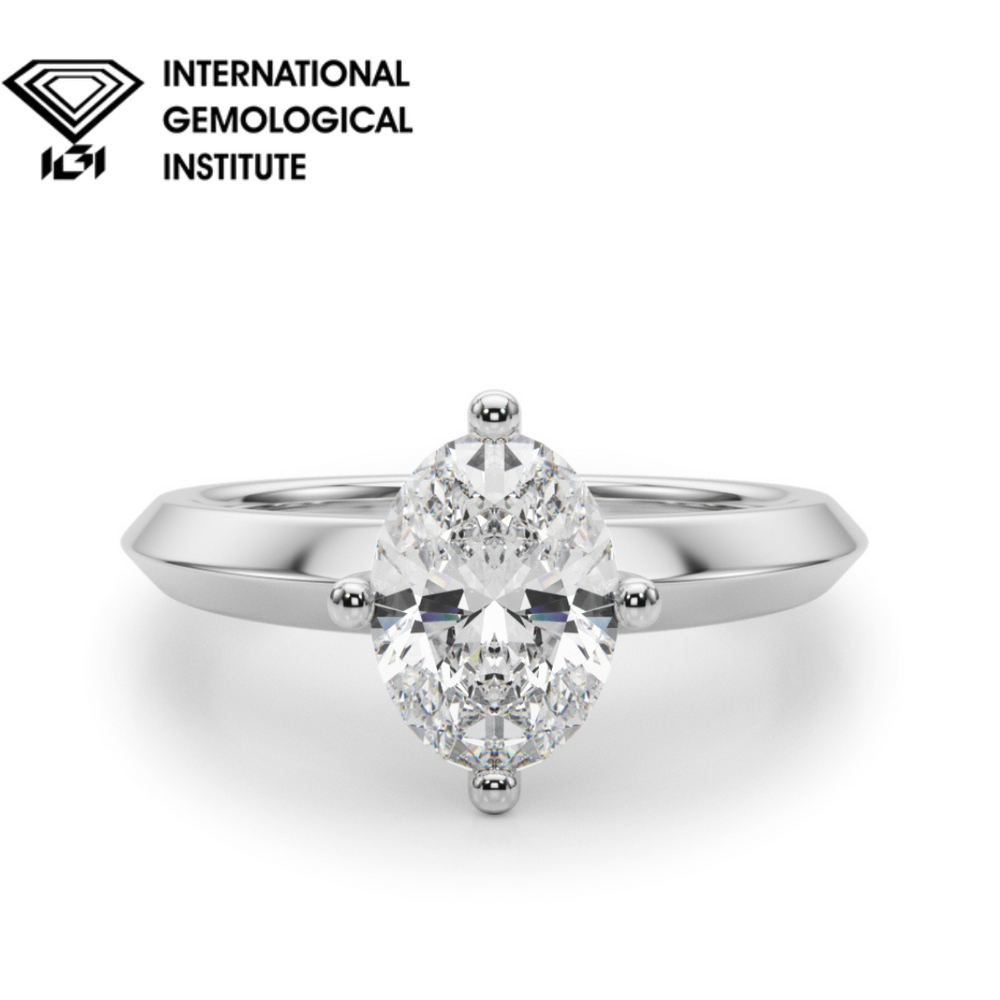 IGI Lab-Grown Oval Diamond Solitaire Engagement Ring 0.20-2.0 Carat |Fast Shipping 