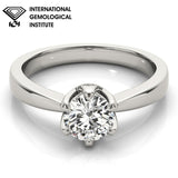 IGI Lab-Grown Round Cut Diamond Solitaire 6-Prong Engagement Ring Gift for Her.