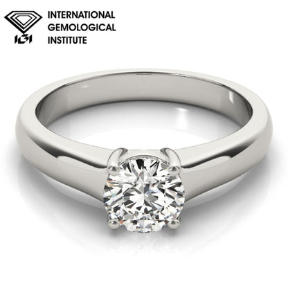 IGI Lab-Grown Round Cut Diamond Twisted Solitaire Engagement Ring Valentine Gift for Her.