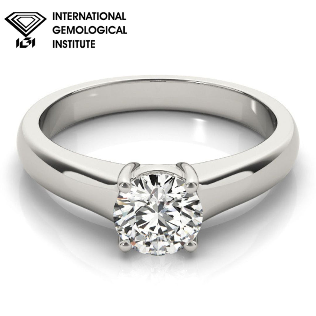 IGI Lab Grown Round Cut Diamond Solitaire Engagement Ring Gift Her.