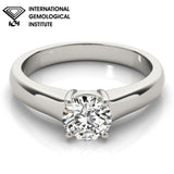 IGI Lab-Grown Round Cut Diamond Solitaire Engagement Ring Gift for Her.
