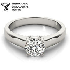 IGI Lab-Grown Round Cut Diamond Solitaire Engagement Ring Gift for Her.