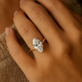 IGI Lab-Grown D-VVS Marquise Cut Diamond Solitaire Engagement Ring.
