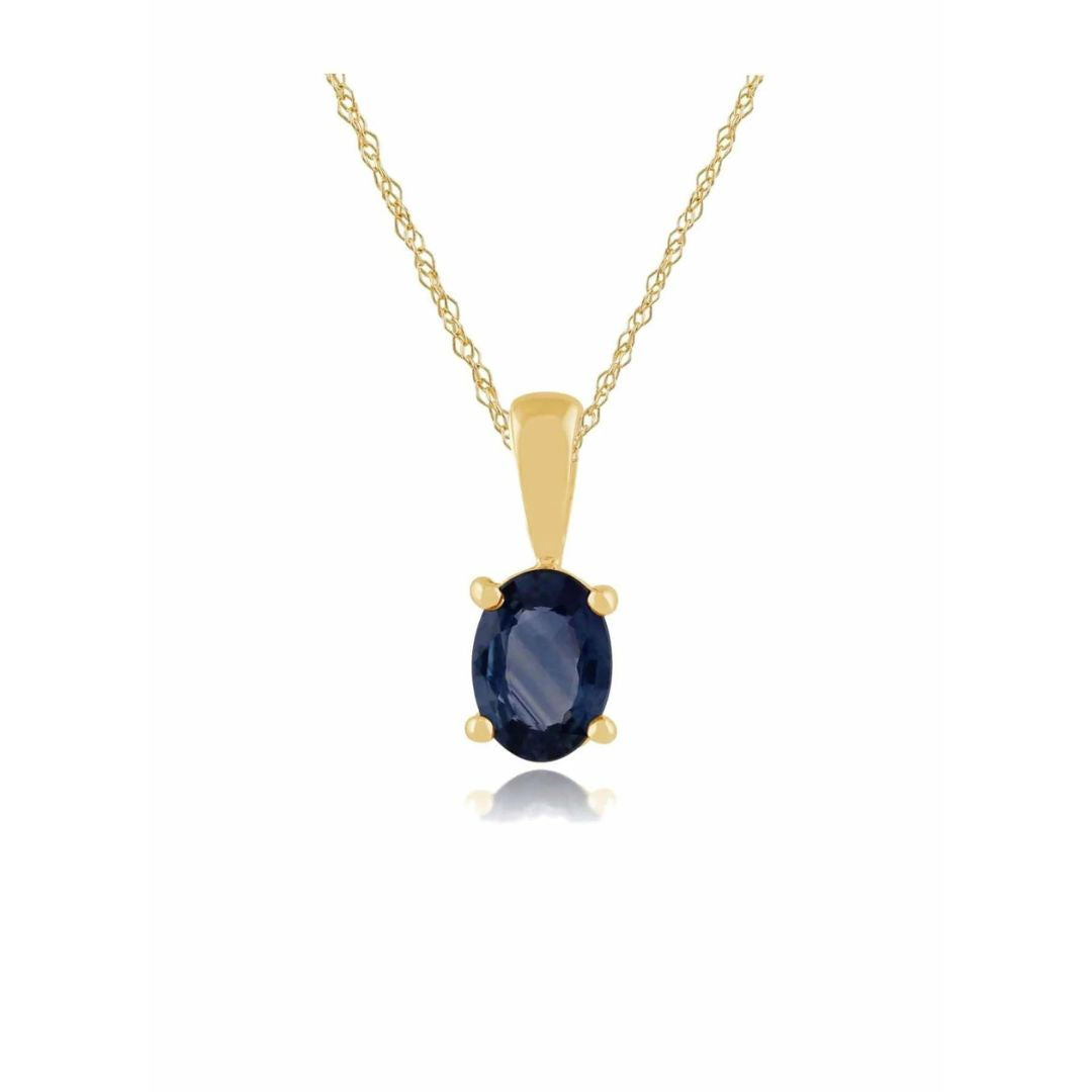 Oval Sapphire Stone Gold Pendant