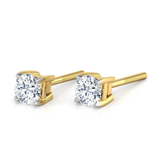 Dimond Stud Earrings in 18k Yellow Gold