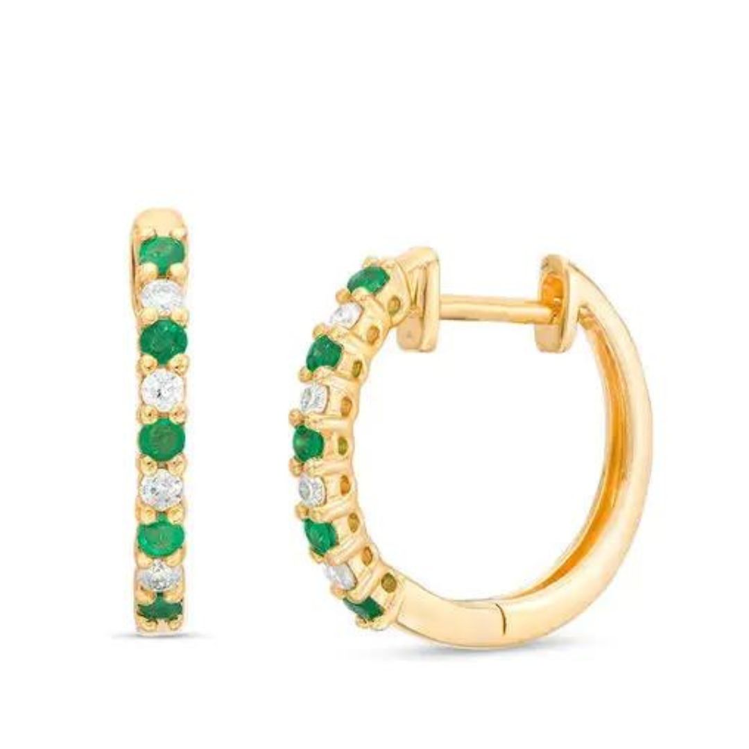 0.63 Emerald Diamond  Earrings