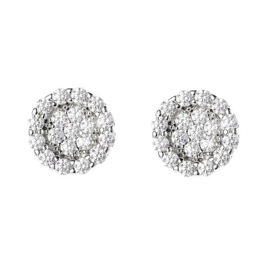 1.00ct Lab Diamond Cluster Earrings White Gold