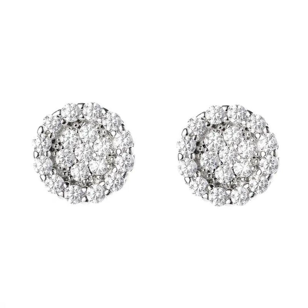 1.00Ct Lab Grown Diamond Flower Studs Earring in White Gold