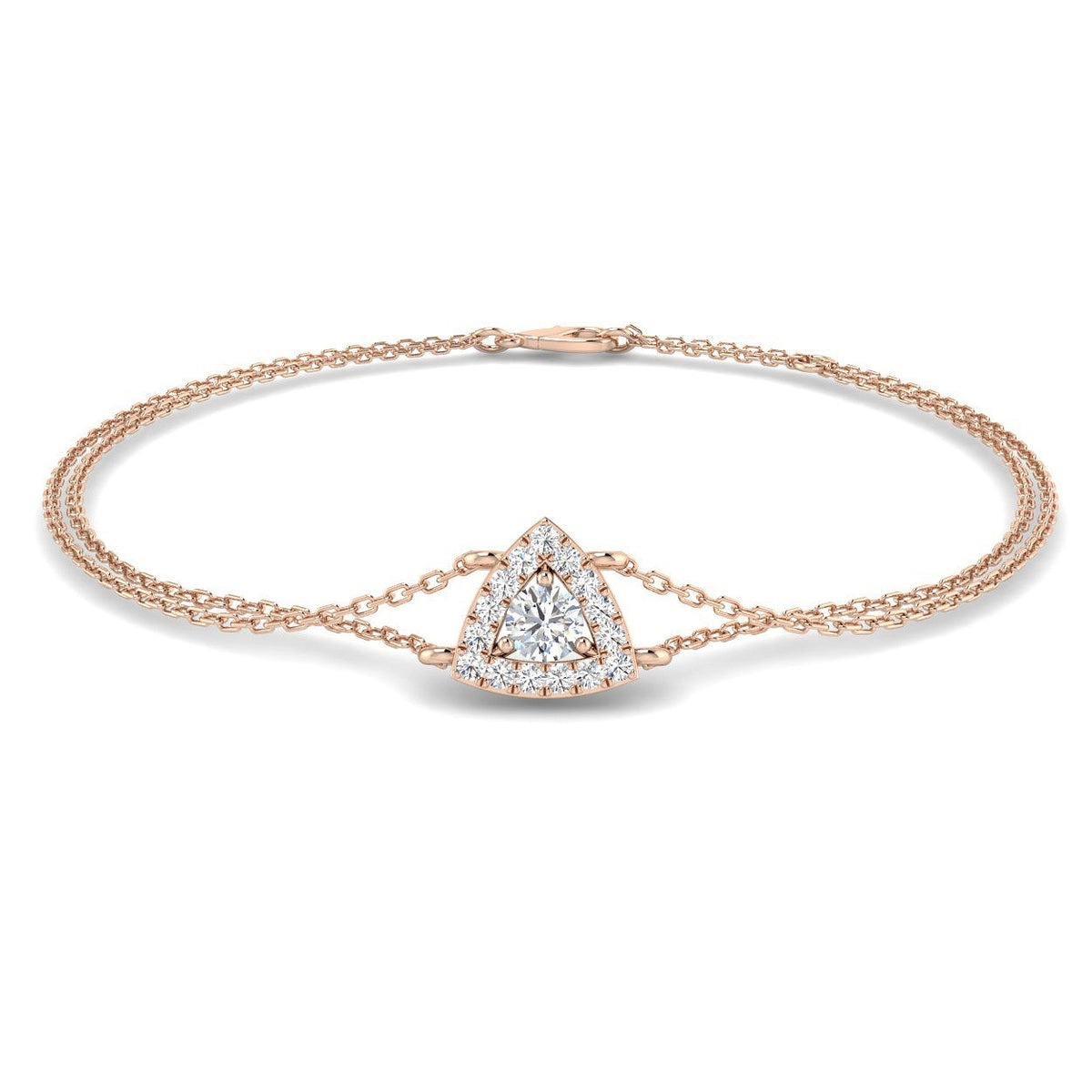 Women Lab Diamond Bracelet, Modern Triangle Diamond Bracelet, Fine Yellow Gold Jewelry