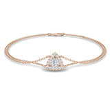 Women Lab Diamond Bracelet, Modern Triangle Diamond Bracelet, Fine Yellow Gold Jewelry