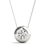 Pendentif serti clos de forme ronde naturelle – Élégance minimaliste