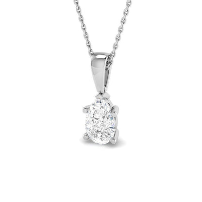 Pear Shape Lab Grown Diamond Pendant in 18K White Gold – UK Hallmarked