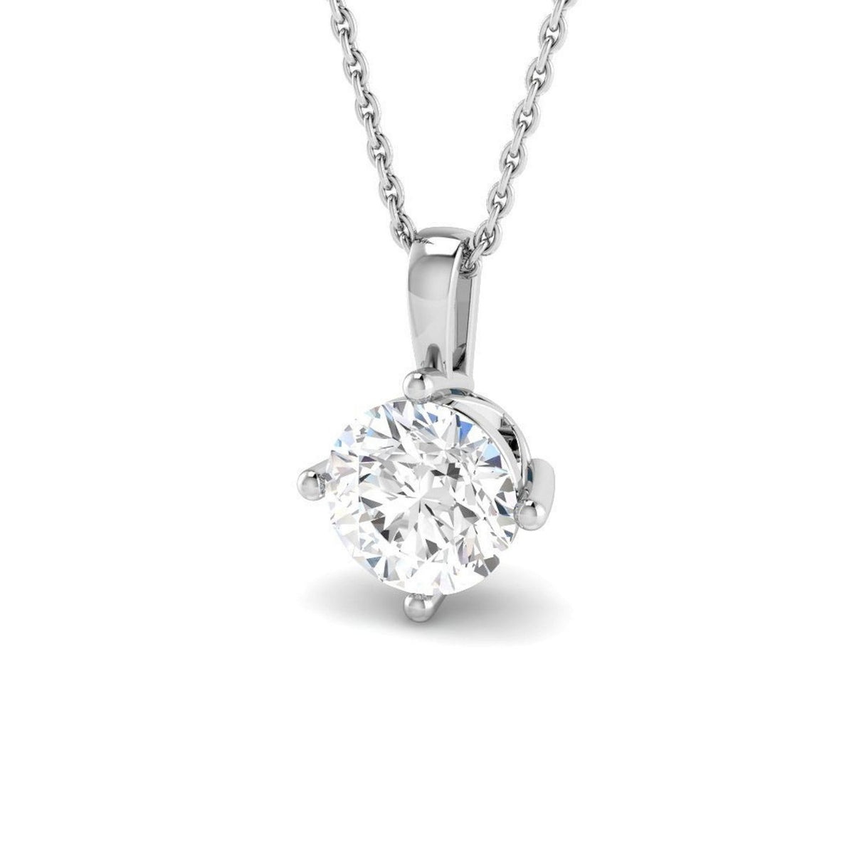 Lab Grown Round Cut Diamond Pendant | Brilliant Cut Solitaire Necklace | UK Hallmarked Gold & Platinum