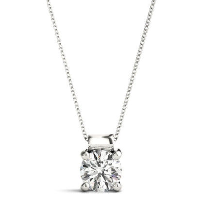 Natural Round Solitaire Diamond Pendant For Women, 4 Prong, 0.25 Ct To 1.00 Ct