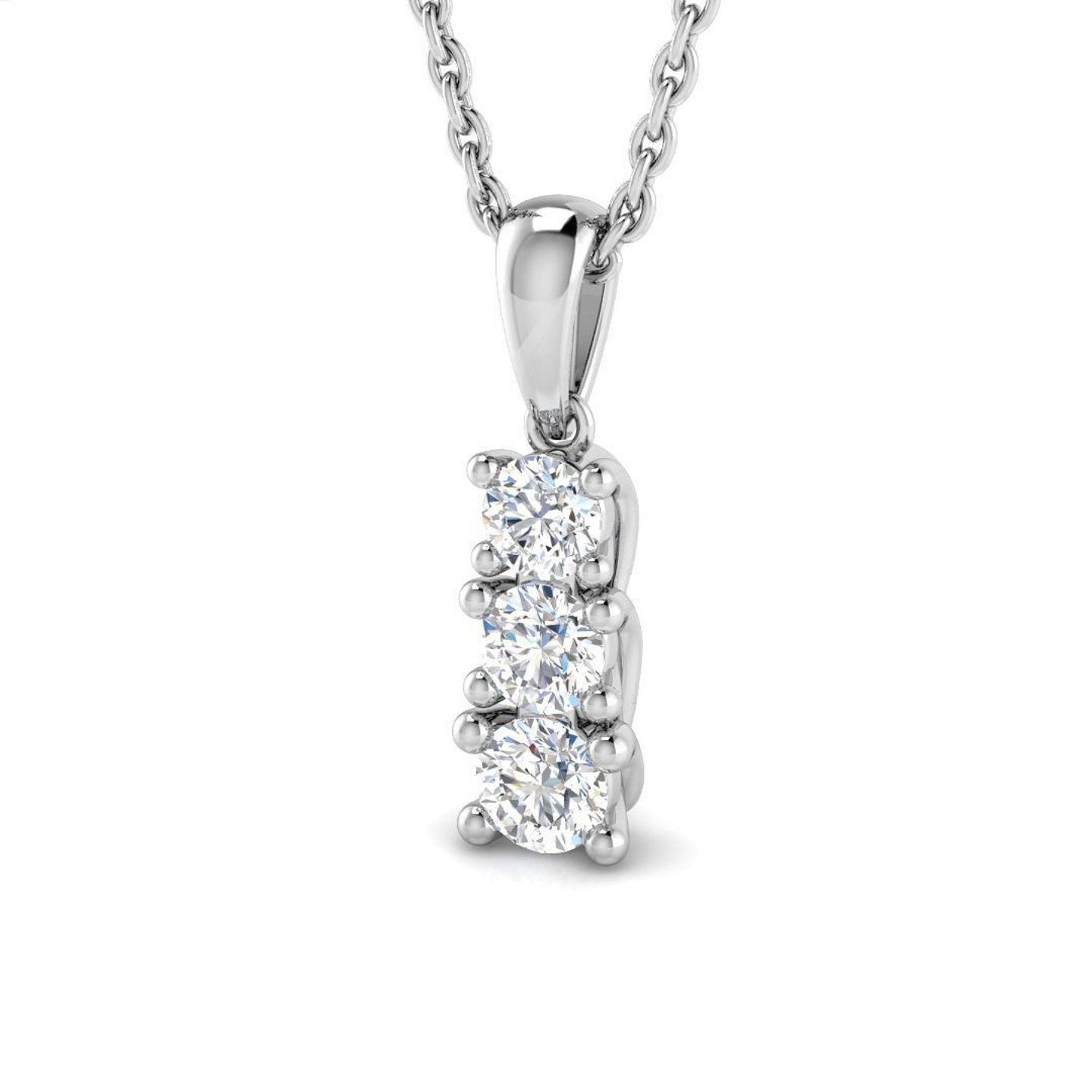 Diamond pendant necklace on a white background