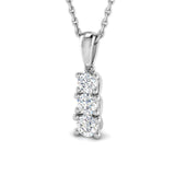 Diamond pendant necklace on a white background