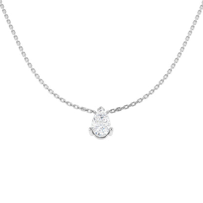 Lab Grown Pear Diamond Necklace | Solitaire Pendant | UK Hallmarked Gold