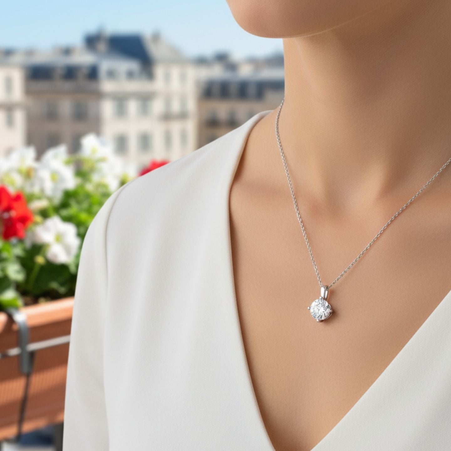 Lab Grown Round Cut Diamond Pendant | Brilliant Cut Solitaire Necklace | UK Hallmarked Gold & Platinum