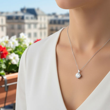 Lab Grown Round Cut Diamond Pendant | Brilliant Cut Solitaire Necklace | UK Hallmarked Gold & Platinum