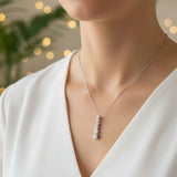 Minimalist Round Diamond Drop Pendant Necklace – Sustainable Lab Grown Diamond Bezel Style UK Made