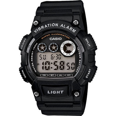 Mens Digital Sports Watch Alarm Stopwatch 100M - Black Resin