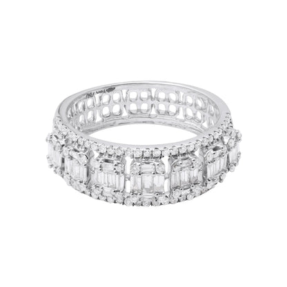 0.85 Carat F/SI Half Eternity Ring