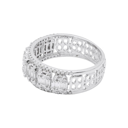 0.85 Carat F/SI Half Eternity Ring