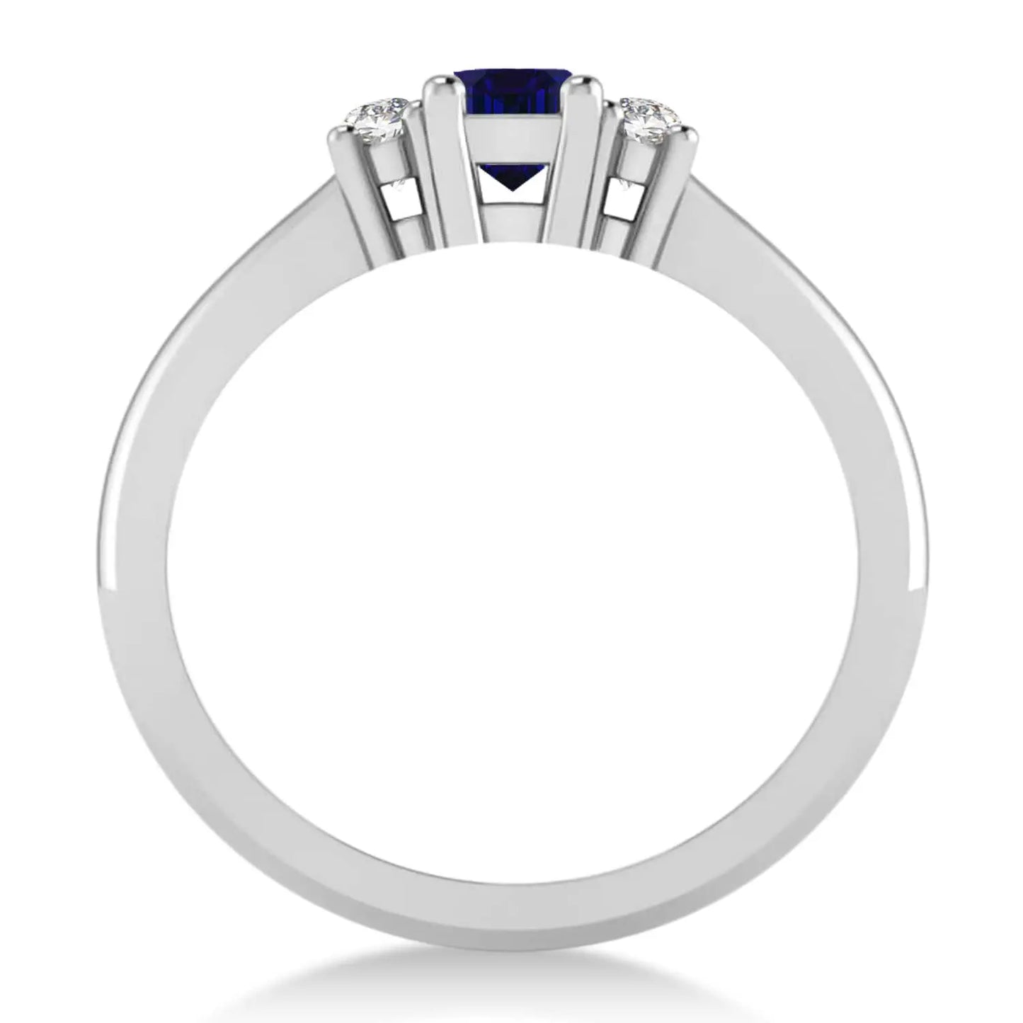 Sapphire and Natural Diamond Trilogy Engagement Ring