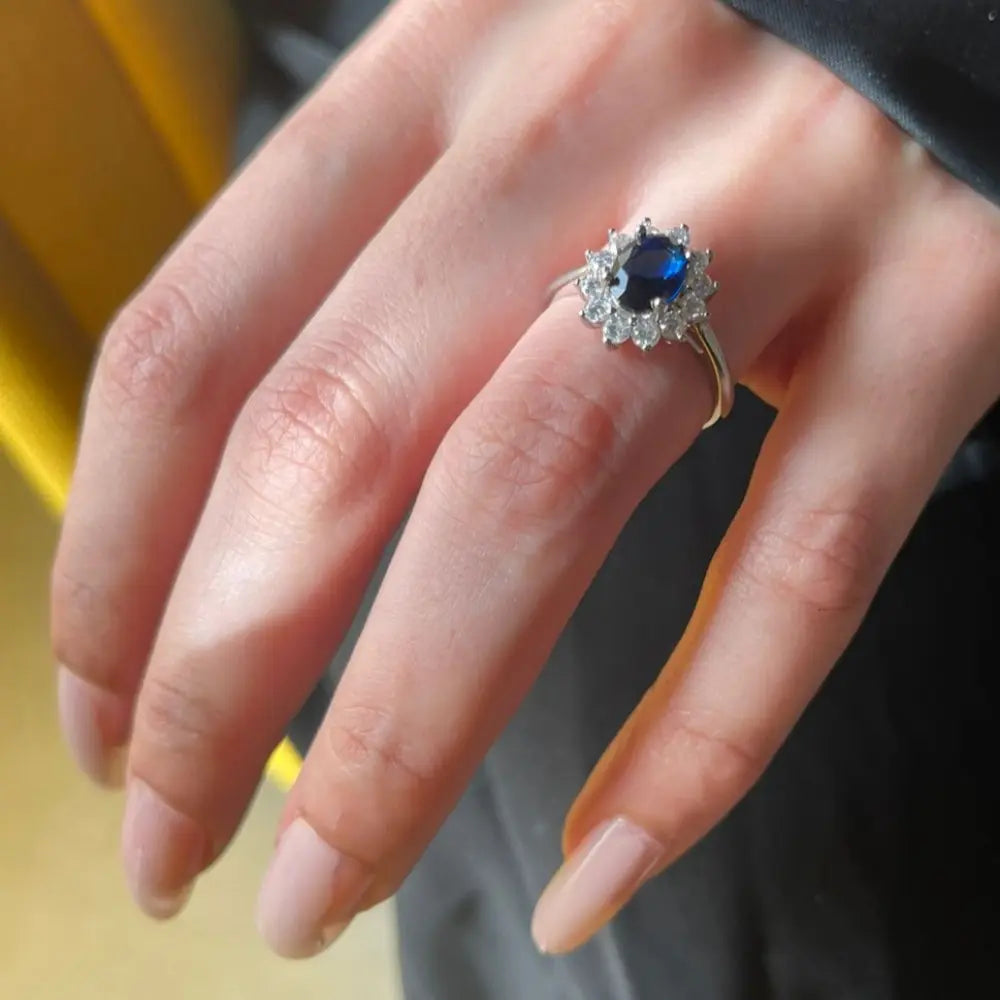 2.05 Carat Sapphire and Natural Diamond Ring