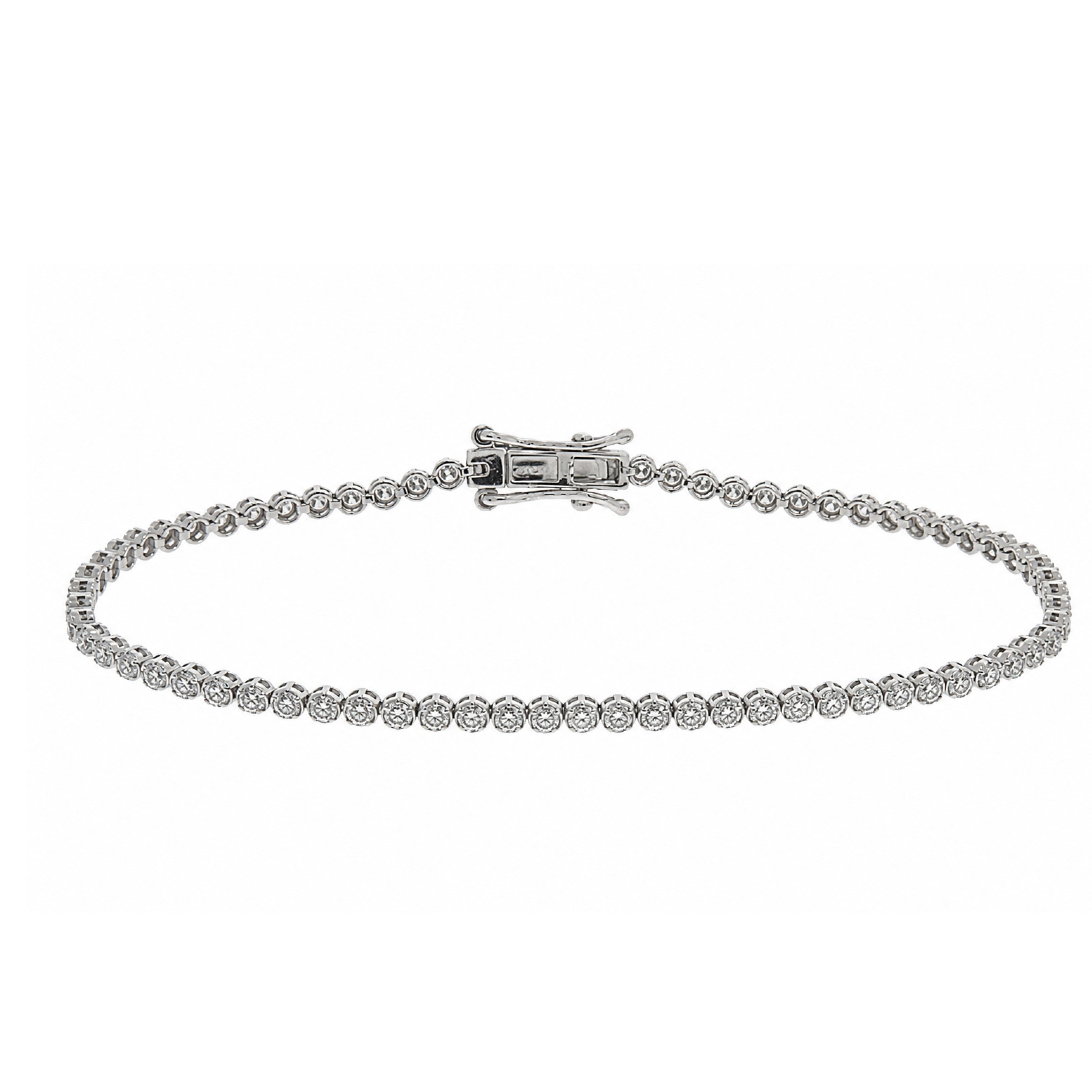 WGI 2.25ct FG/VS-SI Natural Diamond Tennis Bracelet,Platinum Ready To Ship