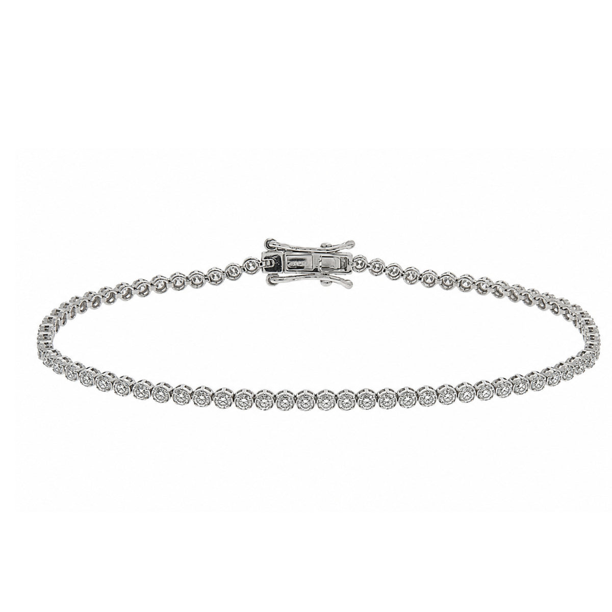 WGI 2.25ct FG/VS-SI Natural Diamond Tennis Bracelet,Platinum Ready To Ship