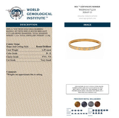 WGI 1.25Ct Natural Round Diamond Designer Bangle 9k Rose Gold Ready To Ship