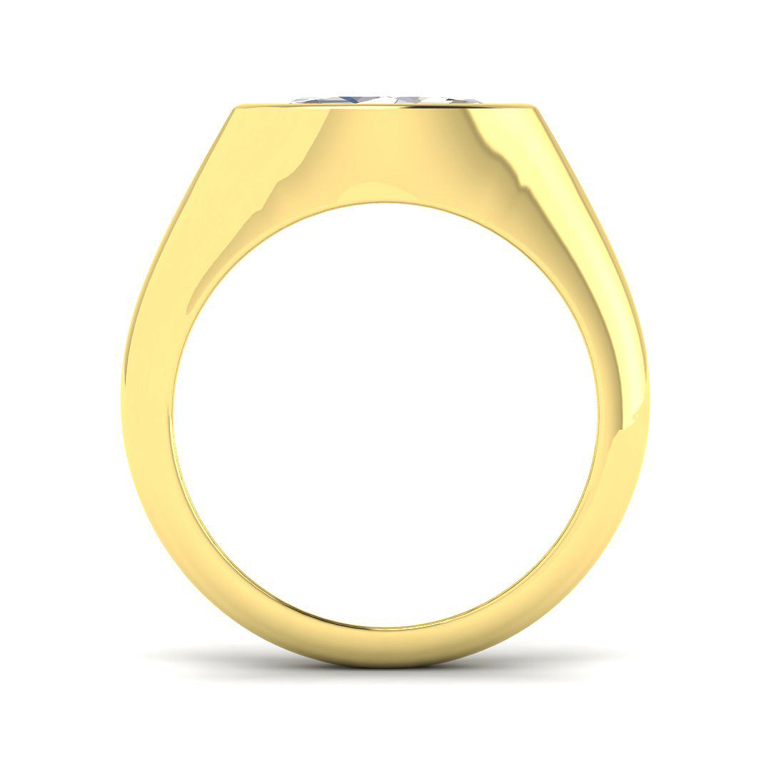 Wedding Rings for Men Marquise Diamond Bezel Ring in Gold & Platinum