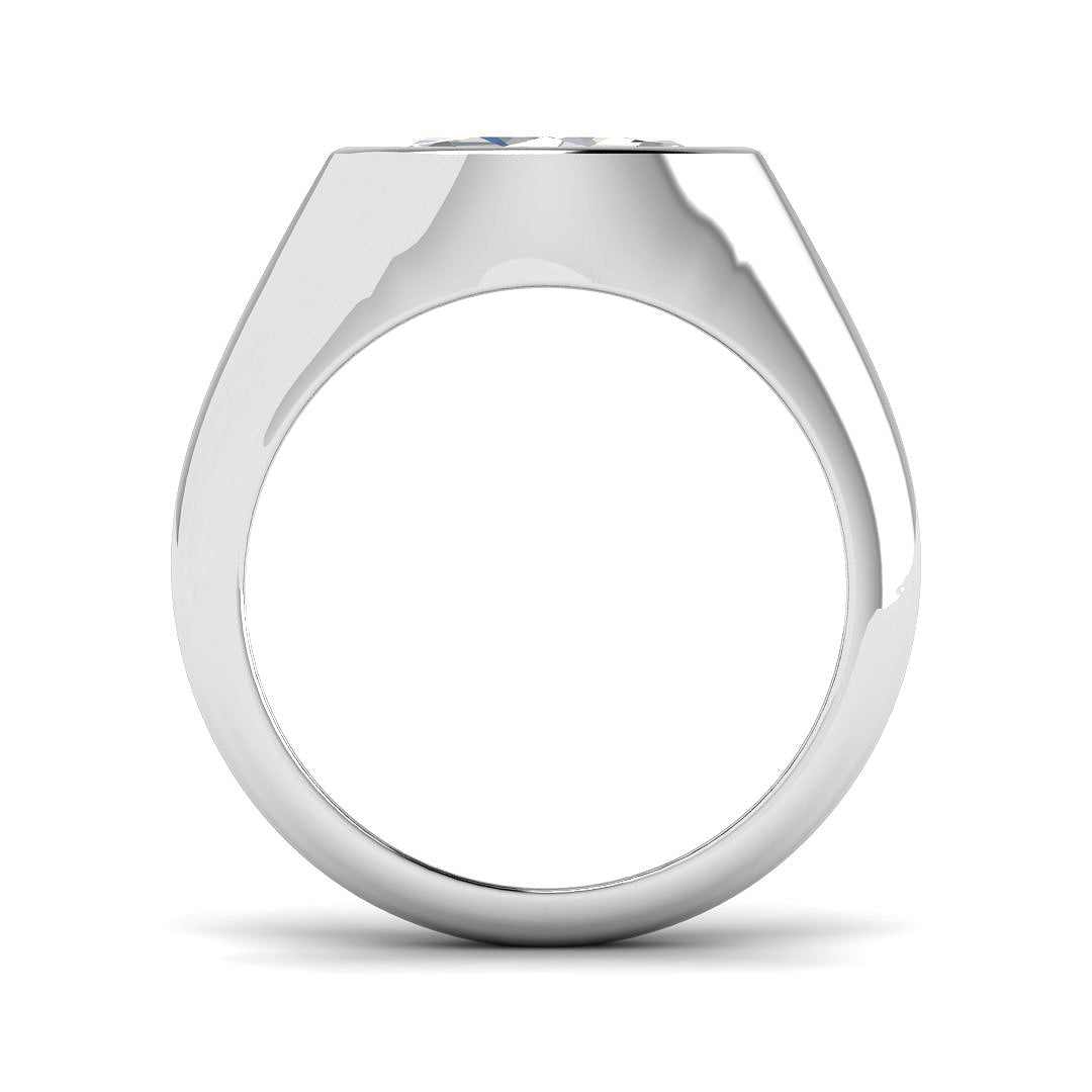 Wedding Rings for Men Marquise Diamond Bezel Ring in Gold & Platinum